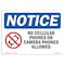 Signmission Sign, 7" H, Rigid Plastic, No Cellular Phones Or Camera Sign, Landscape, L-14435 OS-NS-P-710-L-14435 - alternate 1